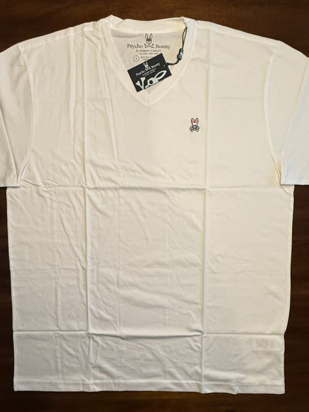 NWT $70 Psycho Bunny Shirt Mens Size 9 Classic White V Neck Graphic Tee 3XL - Picture 3 of 5
